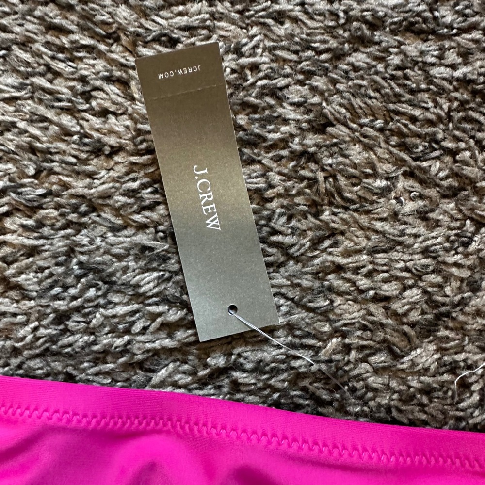 J.Crew High-Waisted Bikini Bottoms Hot Pink Swimsuit Panties New Size S - Picture 3 of 6